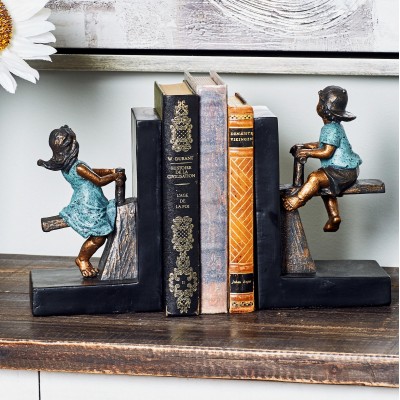 Alcott Hill Modern Playing Boy and Girl Bookends Set of 2   302844511776
